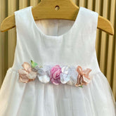 Vestido Ceremonia Tul Blanco Flores